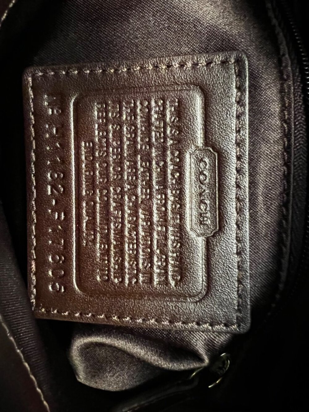 Coach Brown Leather Pleated Shoulder Bag With Gold Hardware & Removable Strap - Picture 10 of 13